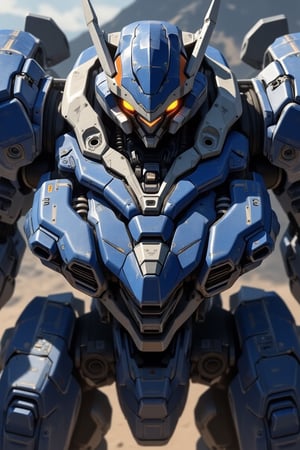 masterpiece, solo, space battleship catapult deck background, giant robot, full body, mecha, mecha with blue and white color scheme, looking at the viewer, front view, glowing eyes, twin eyes, very cool and epic, armor, no human, robot, mechanical wings, mecha, sci-fi, catapult launch scene, motion blur, amazing image, epic texture, materlic texture, detailed 3d rendering, helmet, digital art, professional style, detailed image, detailed robot, full body,real robot