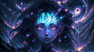 Hyperrealistic art, 2-girls,magician,high definite face, hd, yellow eyes,purple hair,electric powers,magic circles,full body,suspension,outdoors,night,storm_sky,ocean,thunders_sky,cinematic lighting,strong contrast,high level of detail,Best quality,masterpiece,, . Extremely high-resolution details, anime, realism pushed to extreme, fine texture, incredirybly lifelike,beautifull body,high definited muscles,mediumtits, tiny dress, tiny bra, ,High detailed ,all body view,water colors,splash, planet, cristal fragment,firefliesfireflies,fantasy00d