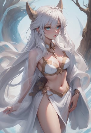 In a mesmerizingly vivid digital anime, a majestic centaur girl of ethereal beauty gallops through a mystical forest. The image captures the creature in breathtaking detail, with shimmering silver fur, flowing mane of iridescent colors, and eyes that sparkle like twinkling stars. The intricate digital painting showcases the centaur's elegant form and graceful movement with stunning realism, evoking a sense of wonder and enchantment. Each pixel is carefully crafted, enhancing the otherworldly and divine essence of this mythical being.