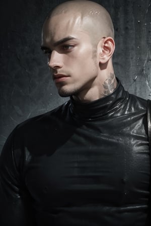 (dark theme:0.5) (hardcore rave:1) handsome berlin skinhead rave man, with shades, hot, european, german, techno, boiler room, thunderdome, 1990s, nightclub, berghain, pale skin, crooked noise, scruffy face, thin, skinny, tattoos, 32k, HQ, realistic, photorealistic, drug junkie, leather pants, chav alpha, youthful, gabber, hardcore, handsome male, hairy, dark aura, neon lights, drunk, film, film scenery, hairyalpha