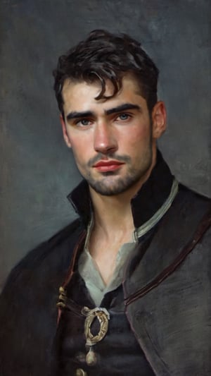 a young handsome evil sleazy hairy pirate, ((sean o pry)), outdoors (dark age, ocean, ship setting), english pirate, dark shabby style coat, shirt open, revealing, chest hair, royalty, dirty, evil, victorean era, ethereal, manly, hairy, chest hair, youthful, stubble, 18 years old, envious, shiny, villain, pale skin, defined jawline, crooked nose, hot, captain, lustful, masculine, mythology, medieval, fantasy, young, alpha male, handsome male, high fantasy, art by wlop, facing in front (portrait close-up), renaissance painting, masterpiece, max bogoss

8k, cinematic lighting, very dramatic, very artistic, soft aesthetic, innocent, art by john singer sargent, greg rutkowski, oil painting, Camera settings to capture such a vibrant and detailed image would likely include: Canon EOS 5D Mark IV, Lens: 85mm f/1.8, f/4.0, ISO 100, 1/500 sec,pir4t4,cinematic style