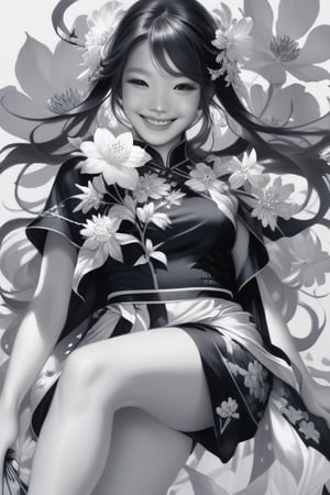 potrait of beautiful girl with beautiful smile holding a flower, higly detailed, trending on artstation, digital art, by stanley artgerm lau, wlop, rossdraws, james jean, andrei riabovitchev, marc simonetti, yoshitaka amano