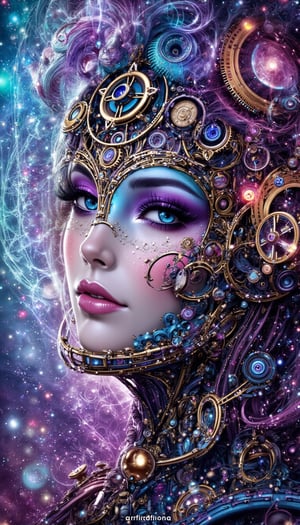 Josef Thoma's digital illustration captures the intricate essence of a steampunk beauty robot, a masterpiece trending on ArtStation. This detailed work features an elaborate composition of gears and clockwork, brought to life with vibrant fantasy colors that enchant the viewer, embodying the imaginative spirit of steampunk artistry.,visionary art style