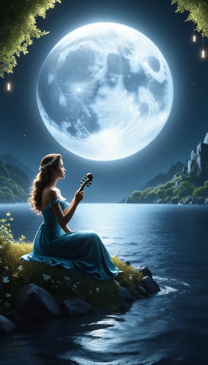 Moonlight Serenade, Silence, (Detailed Textures, high quality, high resolution, high Accuracy, realism, color correction, Proper lighting settings, harmonious composition, Behance works)