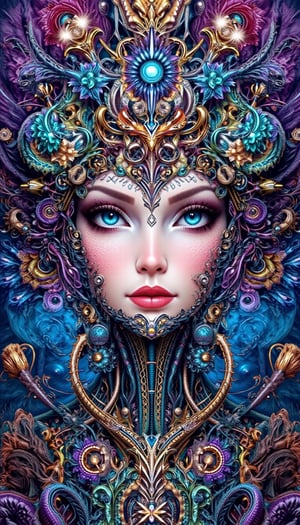 Josef Thoma's digital illustration captures the intricate essence of a steampunk beauty robot, a masterpiece trending on ArtStation. This detailed work features an elaborate composition of gears and clockwork, brought to life with vibrant fantasy colors that enchant the viewer, embodying the imaginative spirit of steampunk artistry.,visionary art style