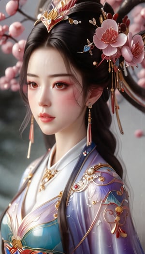 (Beautiful female, cloisonné, and the most beautiful work ever created under the supervision of Yoshitaka Amano), Detailed Textures, high quality, high resolution, high Accuracy, realism, color correction, Proper lighting settings, harmonious composition, Behance works,belle