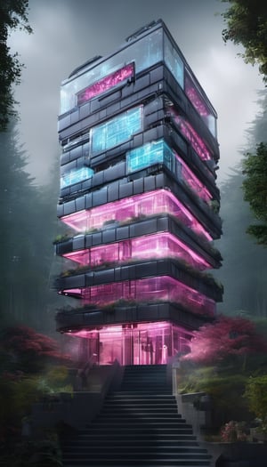 (Very tall building in the middle of the forest, Penrose staircase, glass and crystal are the materials, Juno promotional image, key is in the center of the image, maze, black house, lucid dream series, highly detailed subtractive lighting, Shambala, Puzzle, Lossless, Lived), Detailed Textures, high quality, high resolution, high Accuracy, realism, color correction, Proper lighting settings, harmonious composition, Behance works, DonMR0s30rd3rXL ,Pedestrian Signals,rose,knight,cyborg