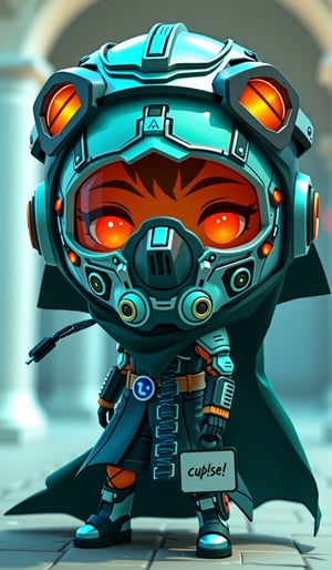 Generate images of chibi characters wearing cyberpunk masks with a futuristic fantasy theme. Images should be highly intricate, elegant, and visually striking, resembling digital paintings. Concept art should be highly detailed and flaunt beauty. Artwork will be created by highly skilled artists known for their compelling, high-quality models. Character designs will be created by Pascal Blanche Rutkowski, known for his hyper-realism. Images should be of the highest quality with cinematic lighting and 16k resolution. Great attention to symmetry will be used to make the characters mysterious and alluring. Artwork should be a masterpiece that displays total perfection and incredible attention to detail, including macro details, voluminous light, realistic reflections on surfaces, and ultra-detailed textures. Utilize cinematic effects to enhance the overall visual impact. For best quality, images should be UHD and sharply focused.
