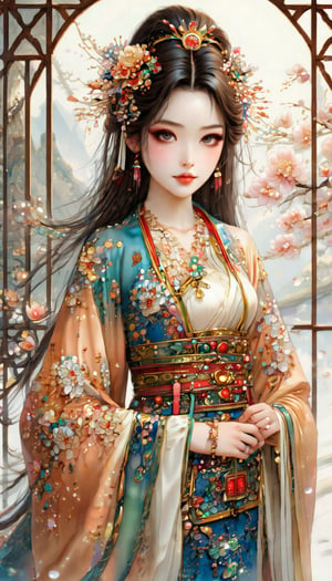 (Beautiful female, cloisonné, and the most beautiful work ever created under the supervision of Yoshitaka Amano), Detailed Textures, high quality, high resolution, high Accuracy, realism, color correction, Proper lighting settings, harmonious composition, Behance works.Fsketch‐style