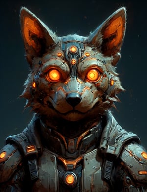 (close up, head and shoulders portrait:1.3), anthromorphic, High tech cybernetic (jackal:1.2) (mollusk:1.7), multi Eyes,Glowing mechanical eyes, high-tech cybernetic body, futuristic power armor, bounty hunter ,xl_cpscavred,mad-cyberspace,cyberpunk