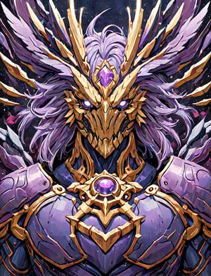 (head and shoulders portrait:1.2), a Warforged eagle , sentient construct of gleaming blue and violet metal and gears, is dressed in intricately detailed armor. Inspired by the art of Destiny 2 and the style of Guardians of the Galaxy,art_booster