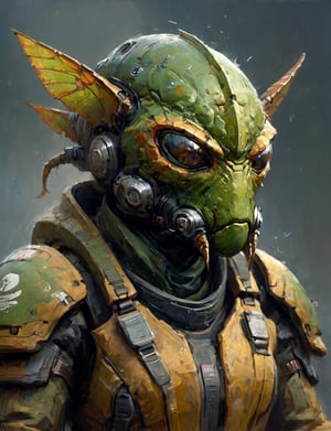 head and shoulders portrait, anthromorphic mantis , a hard-boiled atmosphere, futuristic power armor, bounty hunter 