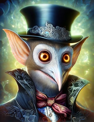 (head and shoulders portrait:1.2), (anthropomorphic colugo :1.3) as vampire , zorro mask, top hat , holographic glowing eyes, wearing 17th century outfit , (outline sketch style:1.5), surreal fantasy, close-up view, chiaroscuro lighting, no frame, hard light, in the style of esao andrews, DonM3lv3nM4g1cXL