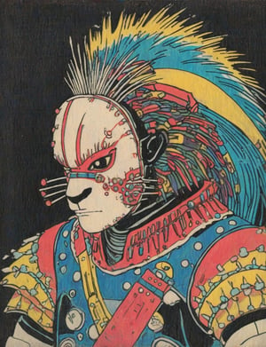 (head and shoulders portrait:1.2), (anthropomorphic porcupine :1.3) as a warrior, zorro mask, triadic colors, wearing sci-fi outfit , surreal fantasy, close-up view, chiaroscuro lighting, no frame, hard light,Ukiyo-e,ink