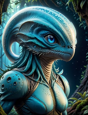 alien_humanoid bird, futuristic:1.5, sci-fi:1.6, hybrid, mutant, (cerulean, blue and light blue color:1.9), (full body:1.9), fantasy, ufo, front view, unreal, epic forest_alien planet X background.

by Greg Rutkowski, artgerm, Greg Hildebrandt, and Mark Brooks, full body, Full length view, PNG image format, sharp lines and borders, solid blocks of colors, over 300ppp dots per inch, 32k ultra high definition, 530MP, Fujifilm XT3, cinematographic, (photorealistic:1.6), 4D, High definition RAW color professional photos, photo, masterpiece, realistic, ProRAW, realism, photorealism, high contrast, digital art trending on Artstation ultra high definition detailed realistic, detailed, skin texture, hyper detailed, realistic skin texture, facial features, armature, best quality, ultra high res, high resolution, detailed, raw photo, sharp re, lens rich colors hyper realistic lifelike texture dramatic lighting unrealengine trending, ultra sharp, pictorial technique, (sharpness, definition and photographic precision), (contrast, depth and harmonious light details), (features, proportions, colors and textures at their highest degree of realism), (blur background, clean and uncluttered visual aesthetics, sense of depth and dimension, professional and polished look of the image), work of beauty and complexity. perfectly symmetrical body.
(aesthetic + beautiful + harmonic:1.5), (ultra detailed face, ultra detailed eyes, ultra detailed mouth, ultra detailed body, ultra detailed hands, ultra detailed clothes, ultra detailed background, ultra detailed scenery:1.5),

3d_toon_xl:0.8, JuggerCineXL2:0.9, detail_master_XL:0.9, detailmaster2.0:0.9, perfecteyes-000007:1.3,Leonardo Style,alien_woman,biopunk,DonM1i1McQu1r3XL,DonMM4g1cXL ,DonMN1gh7D3m0nXL,DonMWr41thXL ,moonster, 