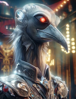 (head and shoulders portrait:1.2), (anthropomorphic shoebill :1.3) as vampire , zorro mask, holographic glowing eyes, wearing circus outfit , (outline sketch style:1.5), surreal fantasy, close-up view, chiaroscuro lighting, no frame, hard light, in the style of esao andrews, DonM3lv3nM4g1cXL