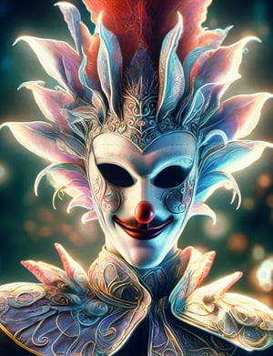 (head and shoulders portrait:1.2), (anthropomorphic nudibranch :1.3) as circus clown performer , zorro mask, holographic glowing eyes, wearing circus outfit , (outline sketch style:1.5), surreal fantasy, close-up view, chiaroscuro lighting, no frame, hard light, in the style of esao andrews, DonM3lv3nM4g1cXL