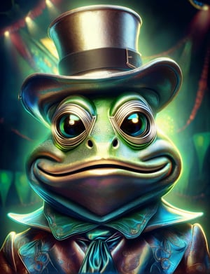 (head and shoulders portrait:1.2), (anthropomorphic frog :1.3) as circus clown performer , zorro mask, jester hat, holographic glowing eyes, wearing circus outfit , (outline sketch style:1.5), surreal fantasy, close-up view, chiaroscuro lighting, no frame, hard light, in the style of esao andrews, DonM3lv3nM4g1cXL