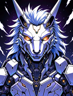 head and shoulder portrait, 1 capybara robot, (solo robot:2) , mechanical features, mechanical joints, fantasy, dark background, giant robot, white and silver color scheme, symmetrical features