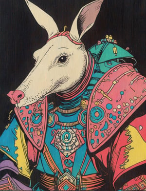 (head and shoulders portrait:1.2), (anthropomorphic aardvark :1.3) as a warrior, triadic colors, wearing sci-fi outfit , surreal fantasy, close-up view, chiaroscuro lighting, no frame, hard light,Ukiyo-e,ink