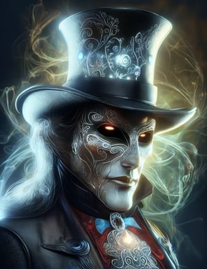 (head and shoulders portrait:1.2), (anthropomorphic marnoset  :1.3) as vampire , zorro mask, top hat , holographic glowing eyes, wearing 17th century outfit , (outline sketch style:1.5), surreal fantasy, close-up view, chiaroscuro lighting, no frame, hard light, in the style of esao andrews, DonM3lv3nM4g1cXL