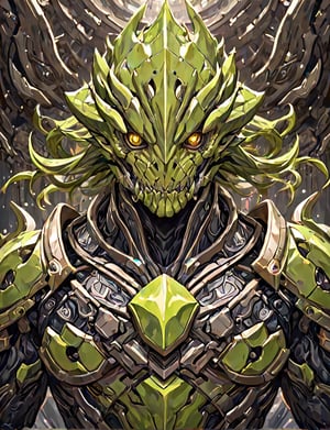 (head and shoulders portrait:1.2), a Warforged toad , sentient construct of gleaming black and green metal and gears, is dressed in intricately detailed armor. Inspired by the art of Destiny 2 and the style of Guardians of the Galaxy,art_booster