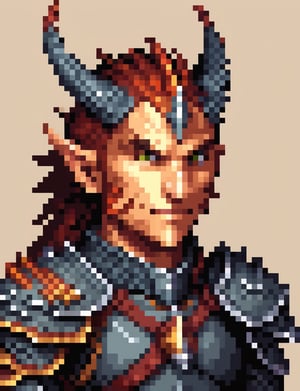 Head and shoulders portrait, anthropomorphic dragon warrior ,  pixel art, PixArFK, ,Pixel Art