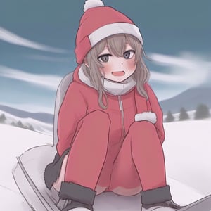 anime drawing in obscurityonline style,  1   girl in santa costume is skiing down the snowy slope wearing a hat, rough lineart, muted colors, jitome, sanpaku, wide strokes, masterpiece, best quality, intricately detailed, expert shading, beautiful,  hdr, rtx on, highres 4k, trending on artstation pixiv,<lora:659095807385103906:1.0>