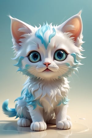 Small cute funny surrealist style creature, award winning, professional, highly detailed. dreamy, irrational, unexpected juxtapositions, highly detailed. fluid, soft edges, light colours, translucent, delicate, dreamy, like a cute kitten