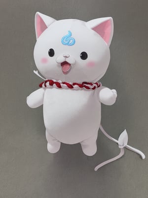 (35P):2,solo, chibi:2,white cat,looking at viewer, blush, open mouth, simple background, standing, tail, full body, no humans, cat, inside japanese house, 