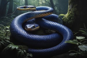 1 large blue snake