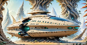 Futuristic ancient alien ship