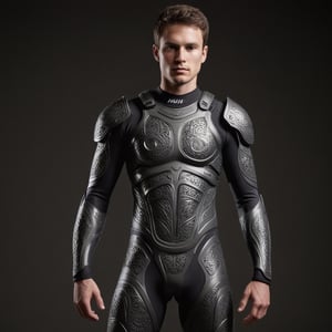 Each step the warrior takes resonates with a faint hum as the carbon suit augments their movements. The lightweight yet incredibly durable material offers both protection and agility, a seamless fusion of form and function. The suit's surface, etched with intricate patterns, tells a silent tale of the cutting-edge craftsmanship that went into its creation.