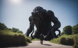 RAW photograph, shot with Canon6D Mark 2, 50mm Nikon, photorealistic, ultrarealistic masterpiece, high contrast, high resolution, best quality, hyperealistic

gargantuan strange monster in the distance, h p lovecraft