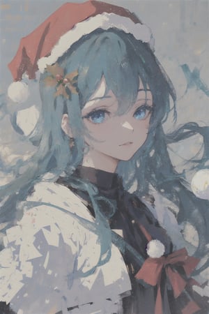 (masterpiece,best quality),finely detail, solo, close-up, pixiv, ,blue archive, detailed eyes, floating_hair,1girl, xmas,