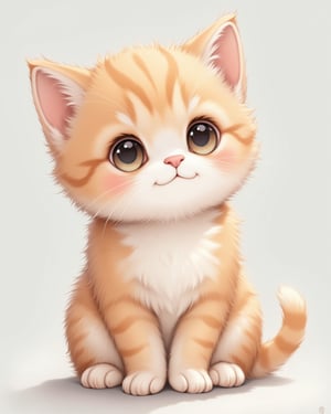 Cute baby cat wallpaper sitting, cutest, cute style, drawing, anime art.
