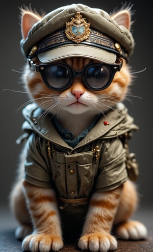 a magazine cover that shows the image of the head of a cute kitten wearing a military cap and dark glasses, on the cover is written the phrase “kittens conquered us"