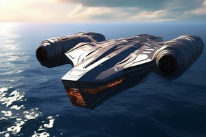 High detailed, realistic photo of starship, flying over ocean, front view, sunny day, 8k, stunning image, realistic textures, cinematic scene, ((masterpiece: 2)), light particles, 
ek_ph0t0_b00ster,ek_real_b00ster,ek_art_b00ster,ek_raz0r_cre5t,ek_rcr3ar