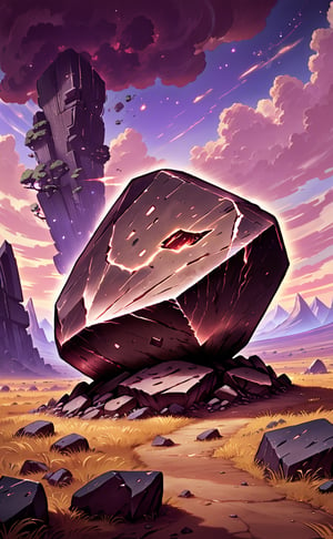 Gravity Stone

    "A weighty stone that manipulates gravity around the battlefield, slowing down opposing Fakemon and reducing their mobility. The stone stays in play, continuously affecting the opponent's speed. The background shows a desolate landscape where gravity seems to warp and bend around the stone."