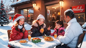 Happy family, meal, McD, 🍟, 🎄, 🎁, ❄️ by cowart ,SAM YANG