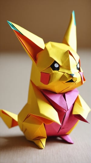 Origami ,colorful, a lovely 
Pikachu
