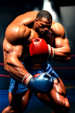 (best quality, masterpiece, ultra detailed:1.2), SFBalrog, boxing gloves, fighting pose, boxing arena 