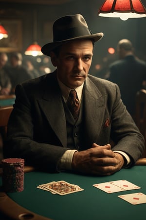 A man who won November 1937 in a poker game. 

intricate, volumetric lighting, magical, fantastical, cinematic