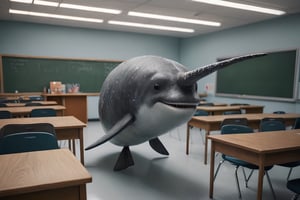 RAW photo,
narwhal in a classroom

absurdres, masterpiece, award-winning photography, Volumetric lighting, extremely detailed, highest quality photo, RAW photo, 16k resolution, Fujifilm XT3, sharp focus, realistic texture