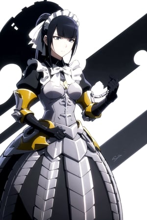 //Quality,
masterpiece, best quality
,//Character,
1girl, solo
,//Fashion,
,//Background,
white_background
,//Others,
,narberal gamma, maid, armor, gloves, maid headdress