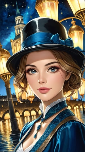 a flat picture with vangogh technique, classic photographer women random face, wearing classic clothes, cloche hat, masterpiece, wide angle, clean detailed faces, sharp focus, higher realistic, 8k, portrait, glowing lights intricate, elegant, highly detailed, digital art, concept art, smooth, illustration, perfect complexion eyes, port on background,
