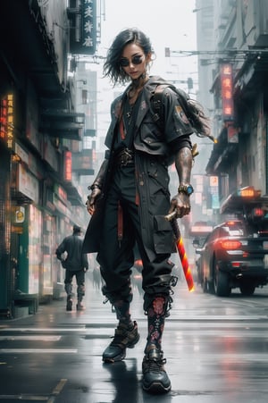 best quality, masterpiece, extremely detailed, sharp focus, beautiful detailed, beautiful detailed illustration, hdr, midjourney, matrix, samurai, mercenary, cyberpunk, midjourney, Matrix, Epicrealism, (Very detailed 8K wallpaper), 