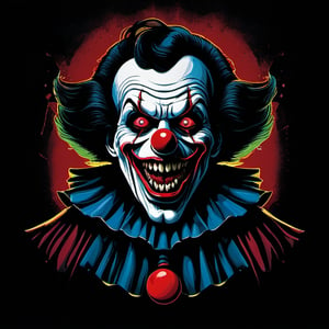 A clown, horror, terror, dark scene, dark,T shirt design,TshirtDesignAF,T Shirt Design