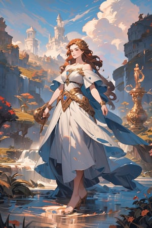 ,oil paint style,classic artwork,standing,fantasy,dnd, goddess girl,newest