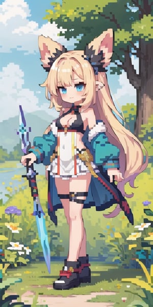 masterpiece,best_quality,,cleavage cutout,1girl,(long_hair),druid,loli,long hair,bare shoulder,game character design reference ui,energy blade